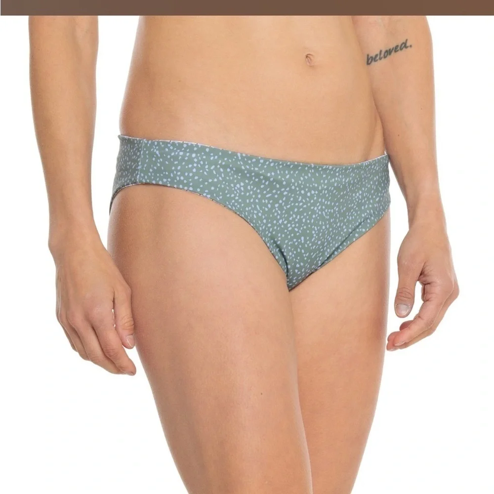 New! prAna Gemma Reversible Bikini Bottoms - UPF 50+ Size Large Striped Dots